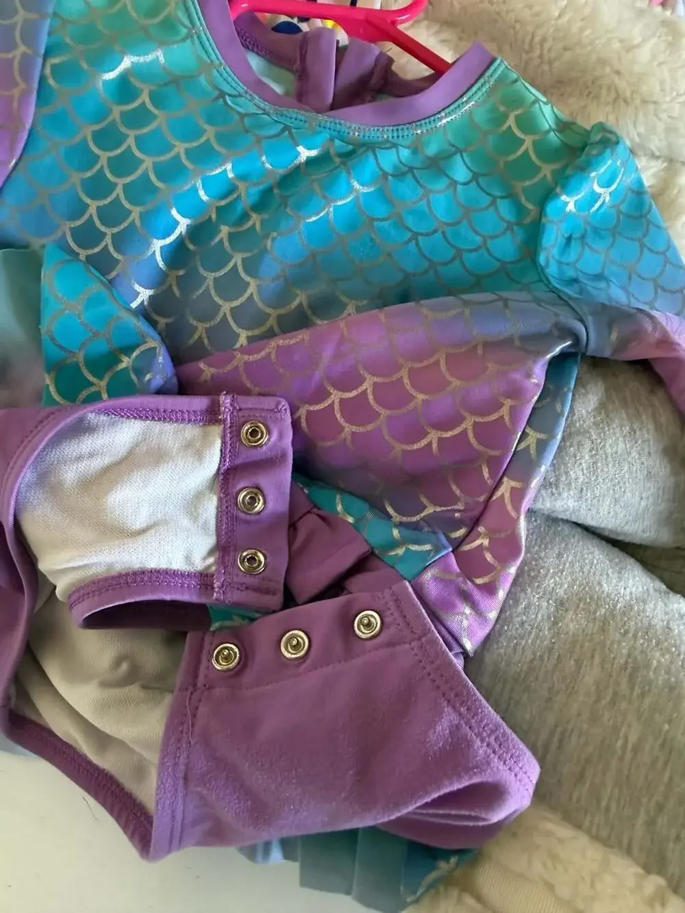 Cat & Jack Toddler Girls Long Sleeve Mermaid One-Piece Swimsuit Size 4T